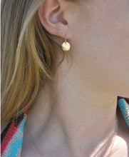 Load image into Gallery viewer, Hammered Gold Disk Earrings