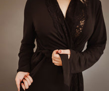 Load image into Gallery viewer, All Lace Robe (Black W/Black Lace)