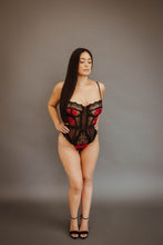 Load image into Gallery viewer, Underwire Embroidered Roses Bodysuit