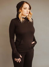 Load image into Gallery viewer, Black Luxury Rib Hoodie