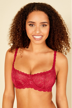 Load image into Gallery viewer, NSN Ruby Red Balconette Bra