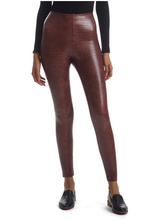 Load image into Gallery viewer, Faux Leather Legging (Brown Croc)