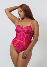 Load image into Gallery viewer, Orchid & Cherry Embroidered Underwire Bodysuit