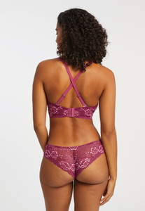 Signature Lace Brazilian in Cranberry/Rose