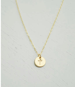 Gold Cross Necklace (17")