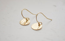 Load image into Gallery viewer, Hammered Gold Disk Earrings
