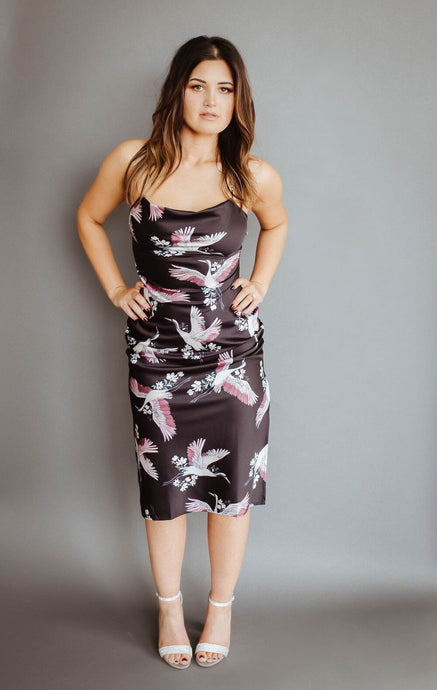 Midi Crane Slip with Side Slits