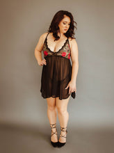 Load image into Gallery viewer, Rose Embroidered Babydoll

