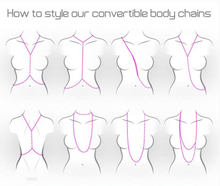 Load image into Gallery viewer, Orbital Convertible Body Chain/Wrap Choker in Silver
