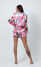 Load image into Gallery viewer, Watercolor Floral Satin Jacquard Pj Set
