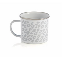 Load image into Gallery viewer, Grey Leopard Print Enamel Mug
