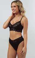 Rib & Lace High Leg Brief