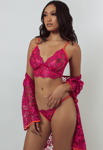 Orchid & Cherry Embroidered Longline Bralette