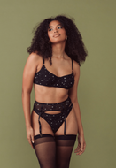 Mesh Underwire Bralette (Black w/ Foil Stars)